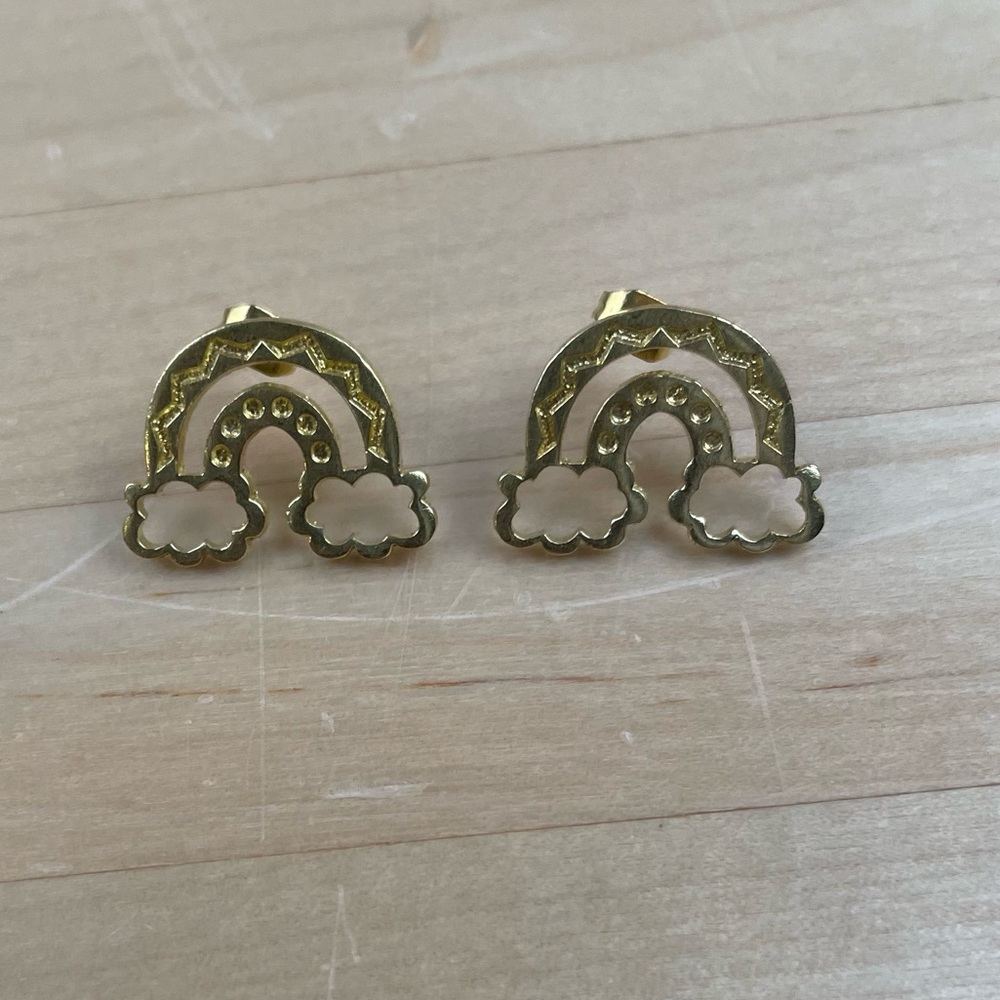 Rainbow Cloud Stud Earrings - image 2